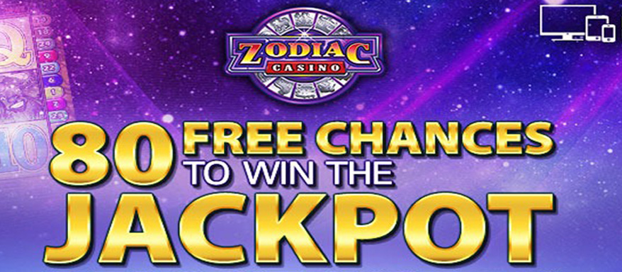 Zodiac Mega Moolah casino - 80 tours gratuits pour 1 CAD